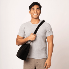 Black Suede Alco Carryall Bag
