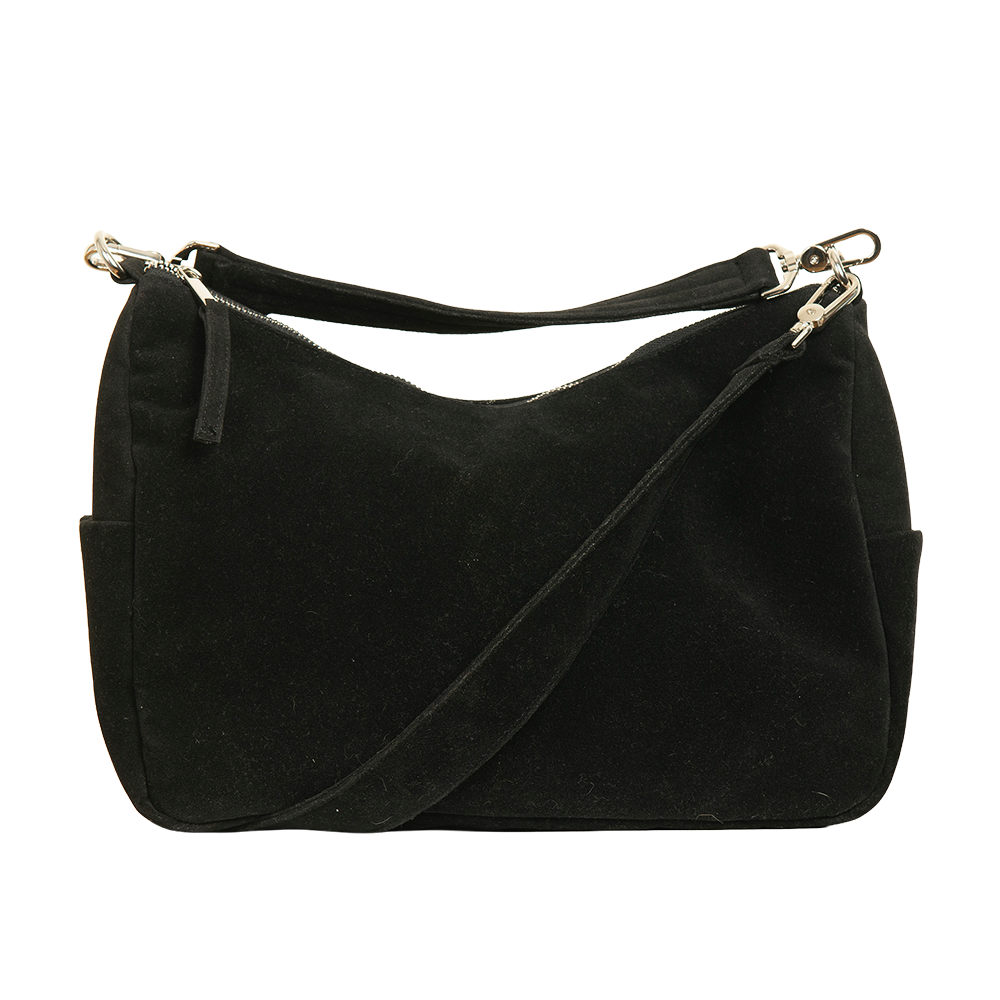 Black Suede Alco Carryall Bag