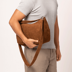 Brown Suede Alco Carryall Bag