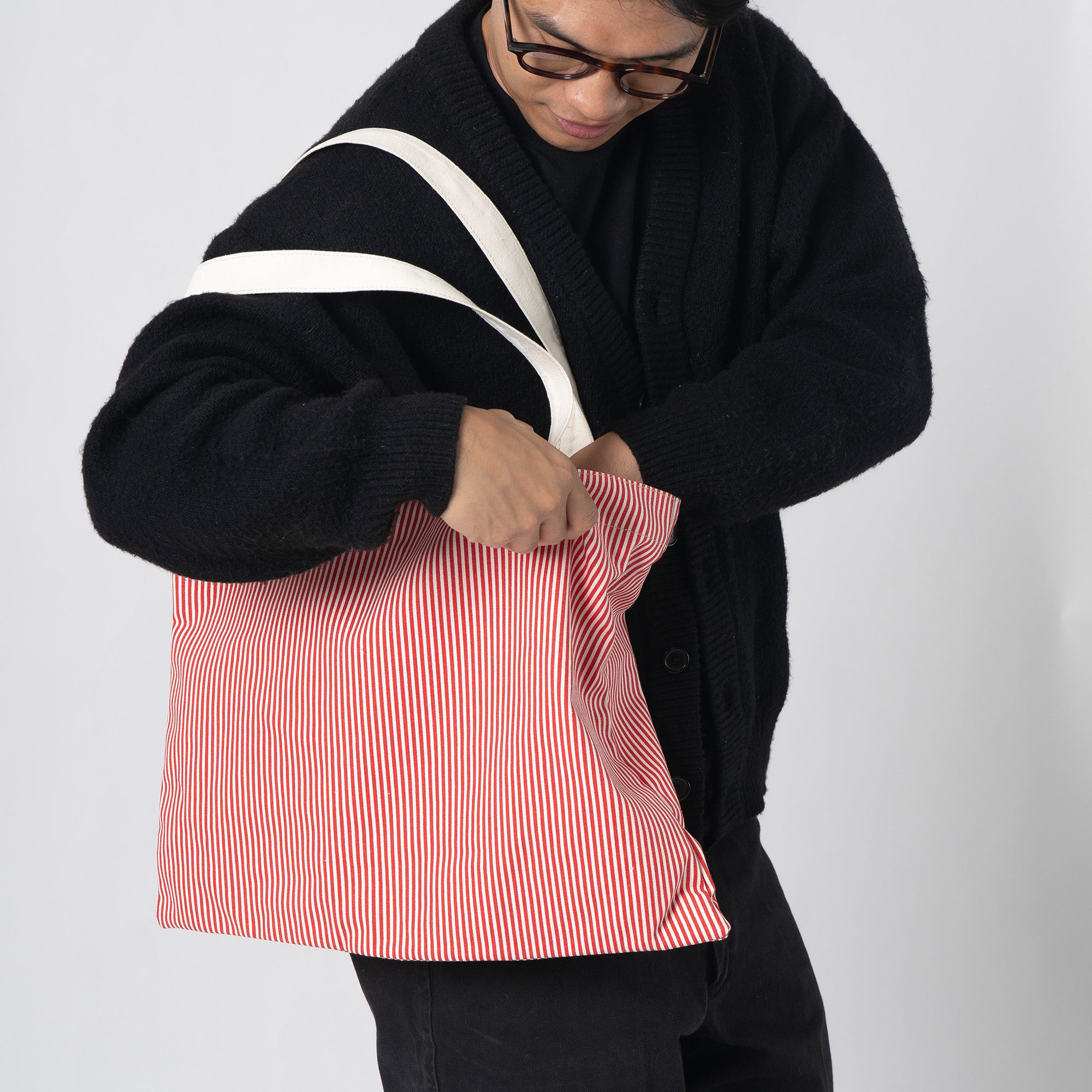 Red Stripe Juno Tote Bag