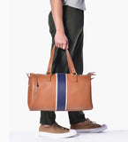 Striped Tan Weekender Bag