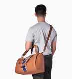 Striped Tan Weekender Bag