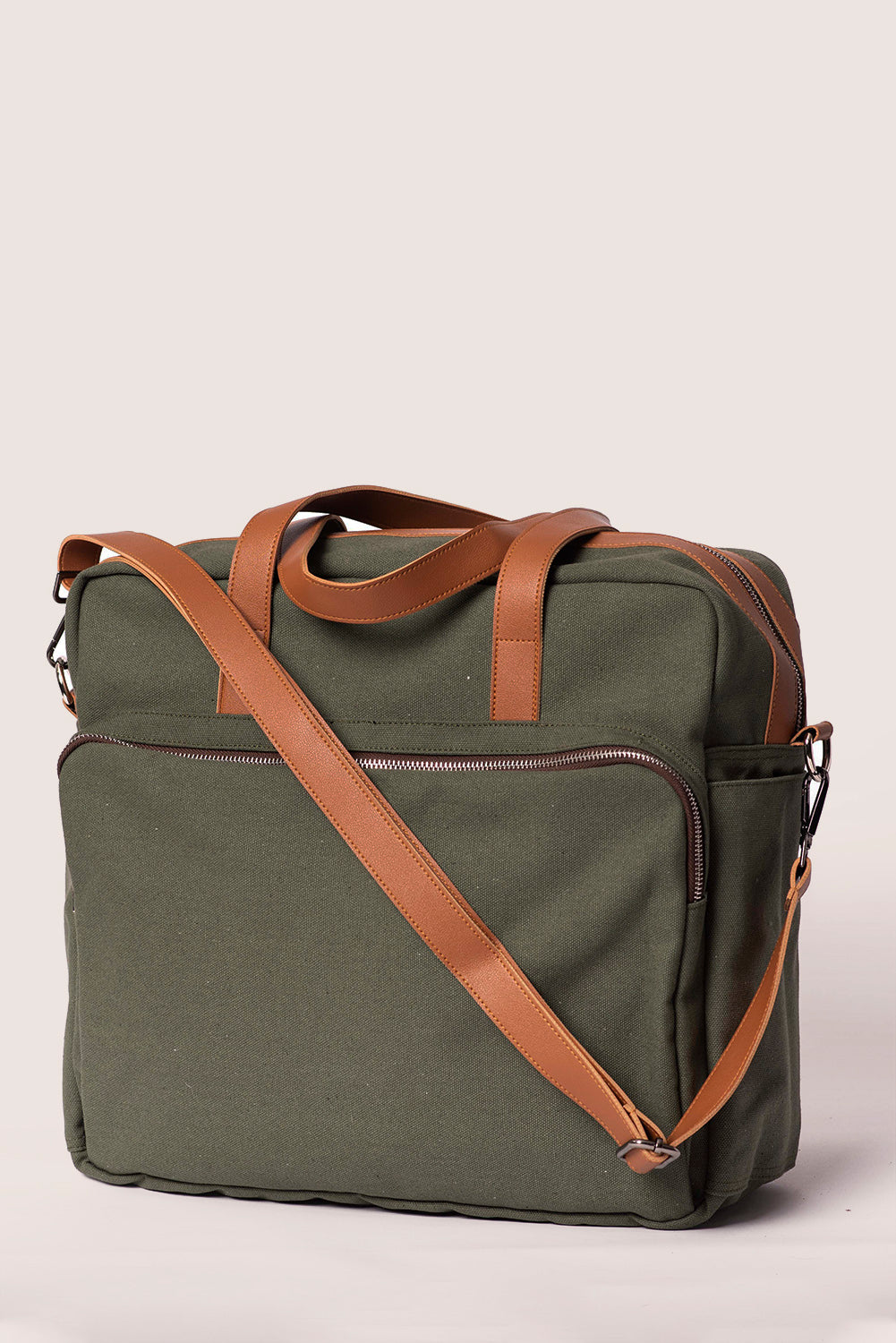 Oversized Olive Travel Messenger Bag